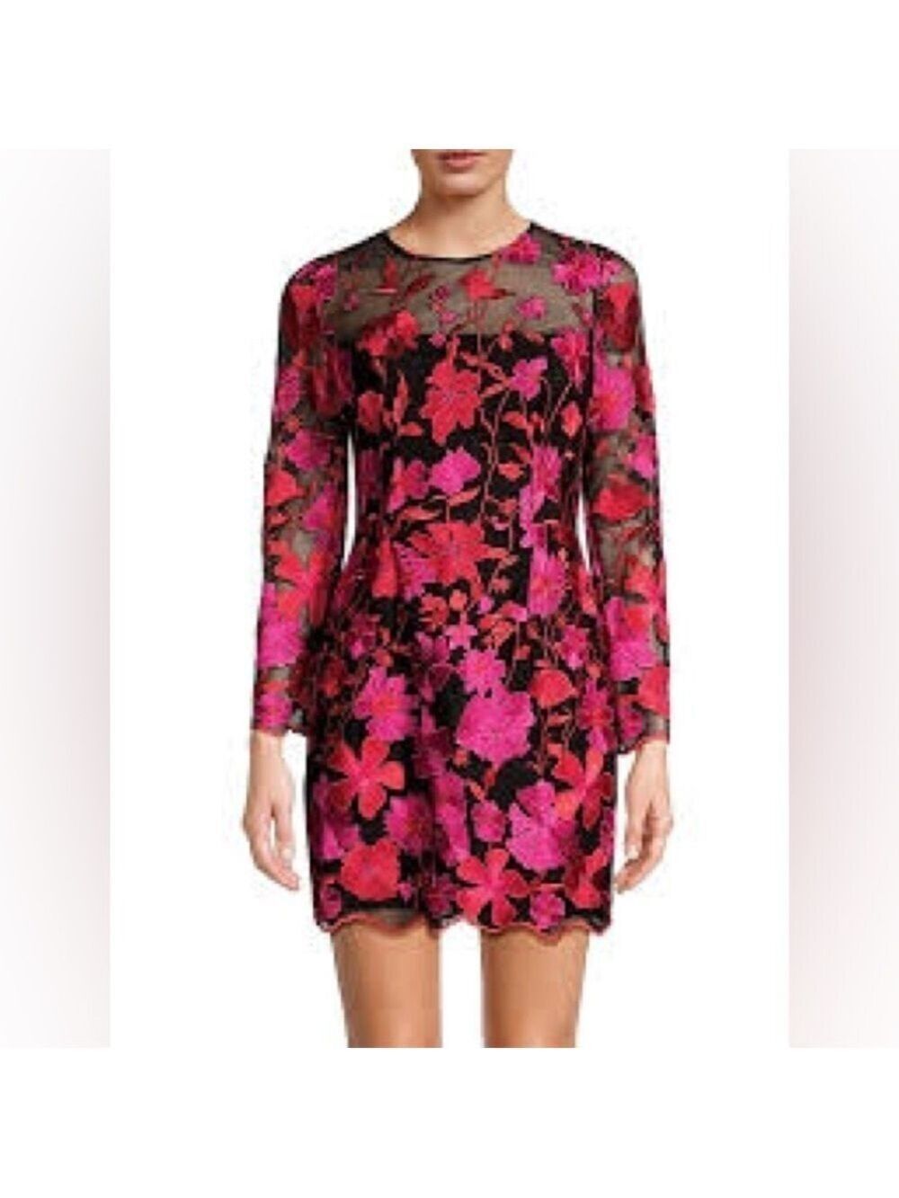 Just Cavalli Pink and Black Lace Dress Sz 10